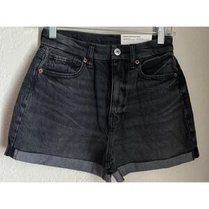 American Eagle NWT Black Denim Shorts Women Size 0